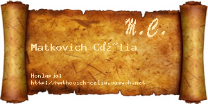 Matkovich Célia névjegykártya